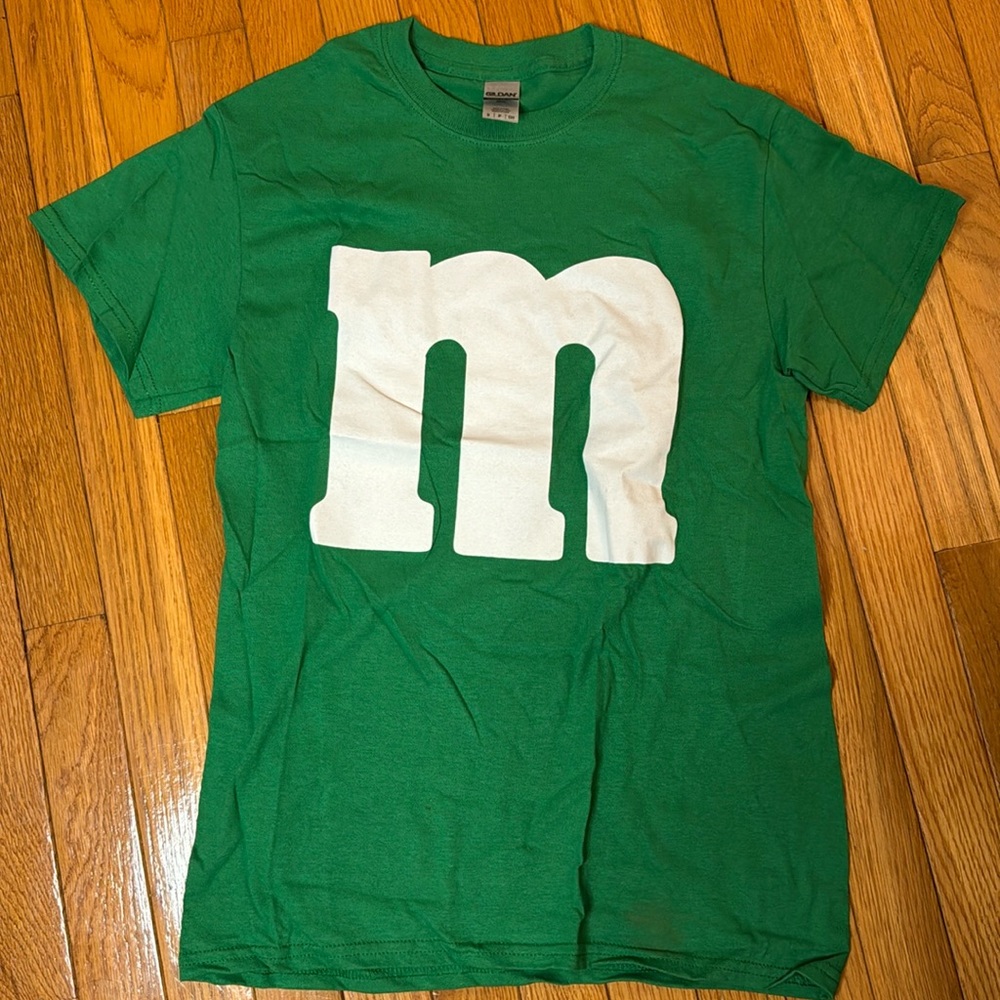 Green M&M shirt! Great for Halloween costumes or just wearing in general.